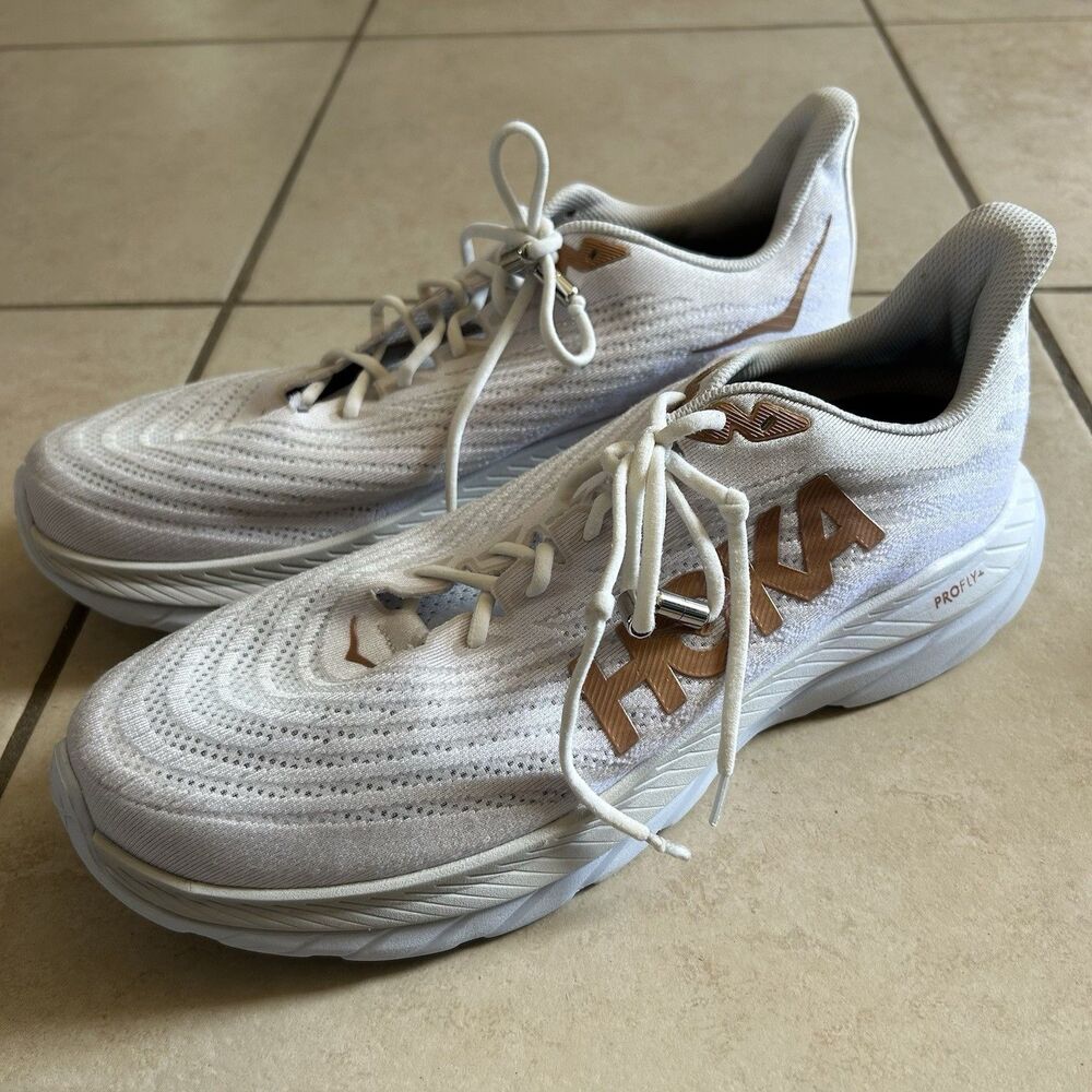 Hoka One One Mach 5 Profly Men's 13 D Running Shoes White / Copper Great Shape